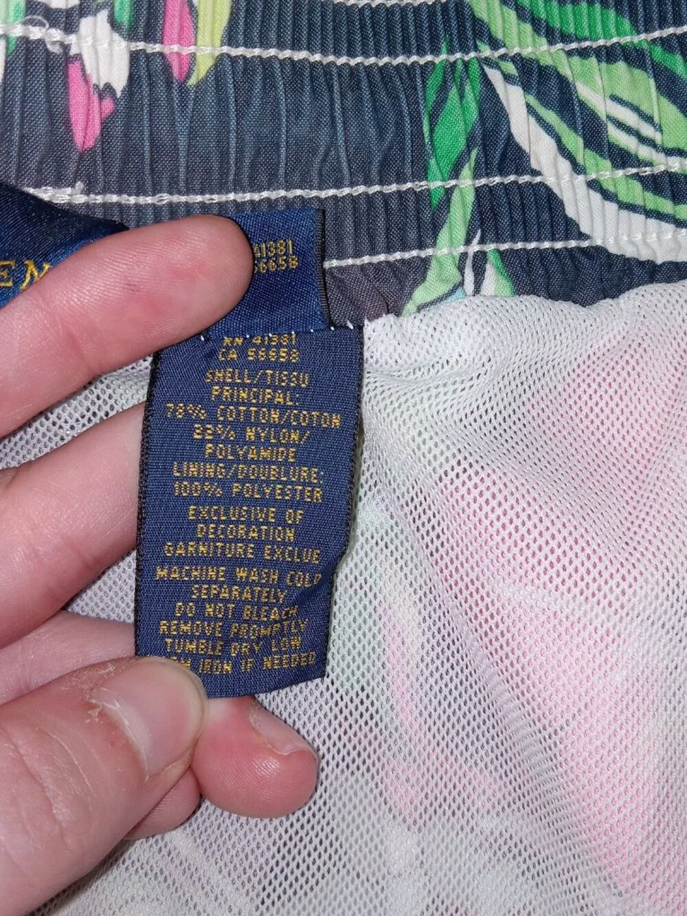Polo Ralph Lauren Mens XL Floral Hawaiian Swim Trunks Tropical Shorts Faded